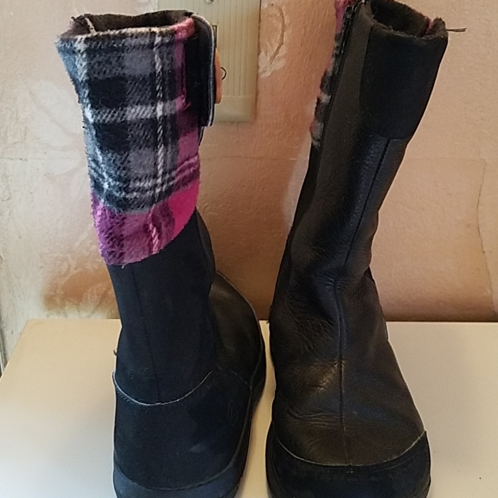 LN Girls Keen Black Leather Dress Boots Size 35/3